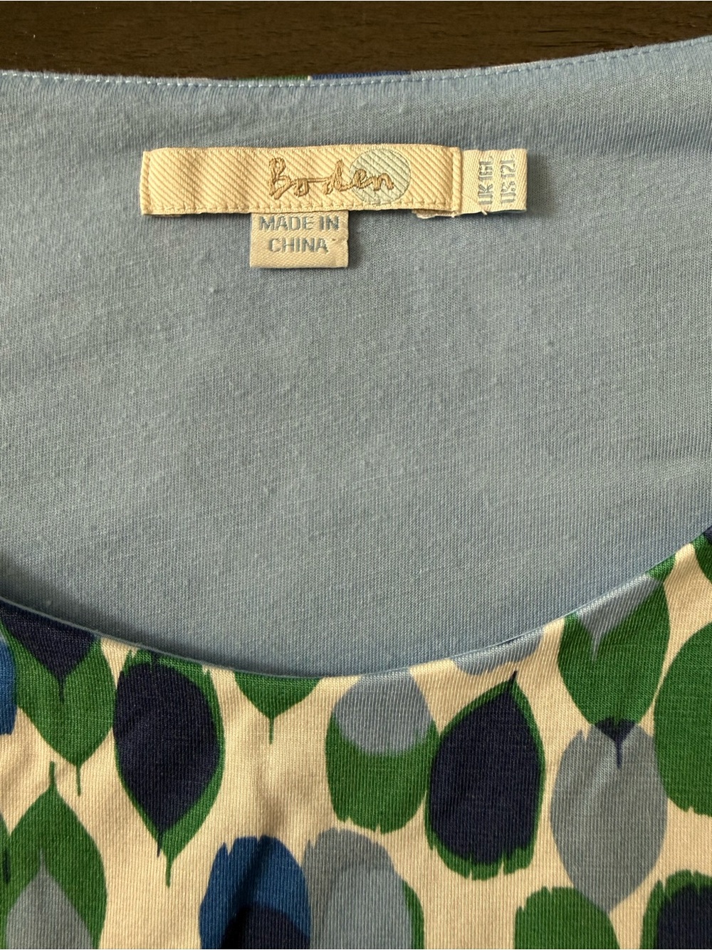 Boden Short Sleeve Multicolor Wrap Hem Lined Midi Dress Size 12 L - Picture 11 of 12